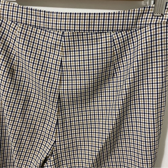 Aritzia Sunday Best Freshman Check Plaid Pant Cream/Tan/Navy size 6 - Picture 7 of 14
